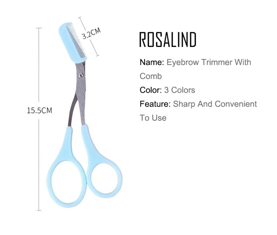 ROSALIND ножницы для бровей Триммер с гребнем лезвия бритва заколки для волос щипчики в форме гребень для бровей инструменты для бровей