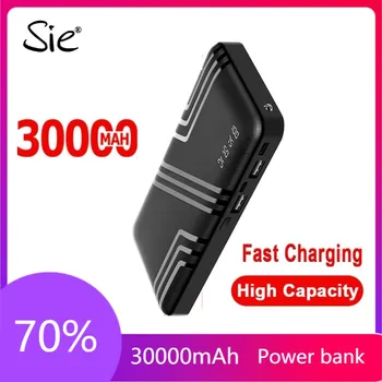 電源銀行30000mahポータブル大容量超薄型屋外旅行powerbank電話の充電器スマートフォン用の液晶デジタル表示