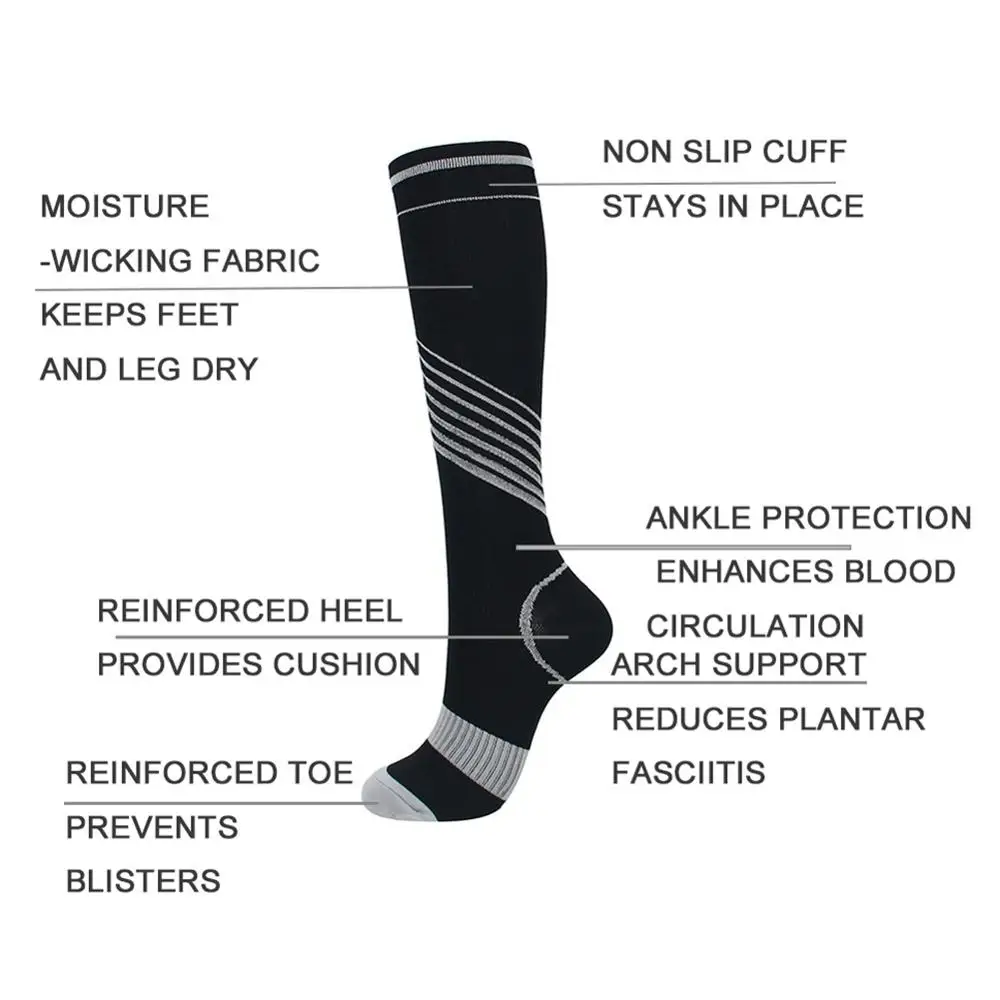 Sports Socks Running Marathon Cycling Socks Long Compression Breathable Basketball Football Pain Relief Men Sport Running Socks