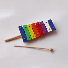 Orff детский ударный инструмент цвет 8 звуковое алюминиевое пианино Раннее детство игрушка Октава стук пианино Dulcimer