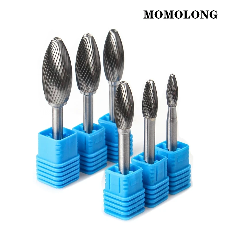 초경 합금 로터리 파일 도구 H 유형 헤드 텅스텐 포인트 버 다이 그라인더 연마 도구 드릴 밀링 조각 비트