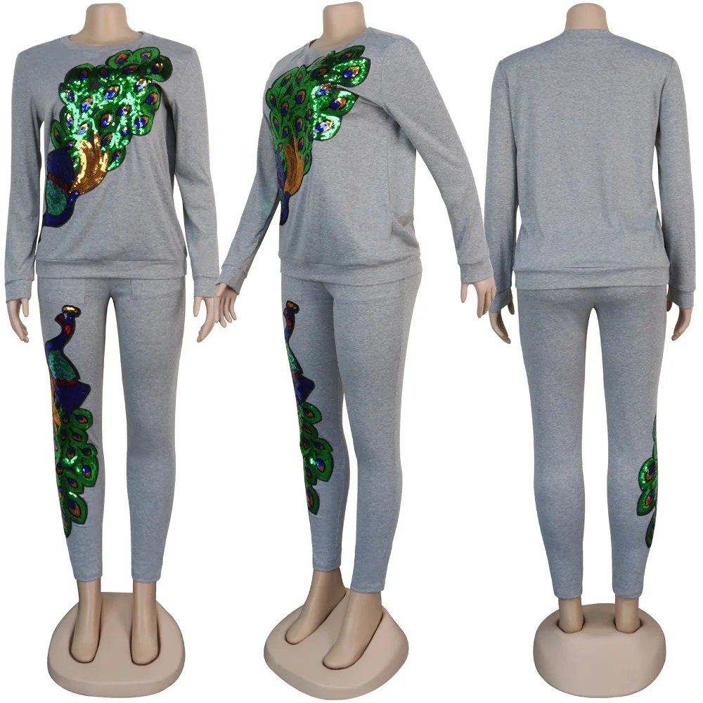 Sequin peacock sweatsuit Clearance