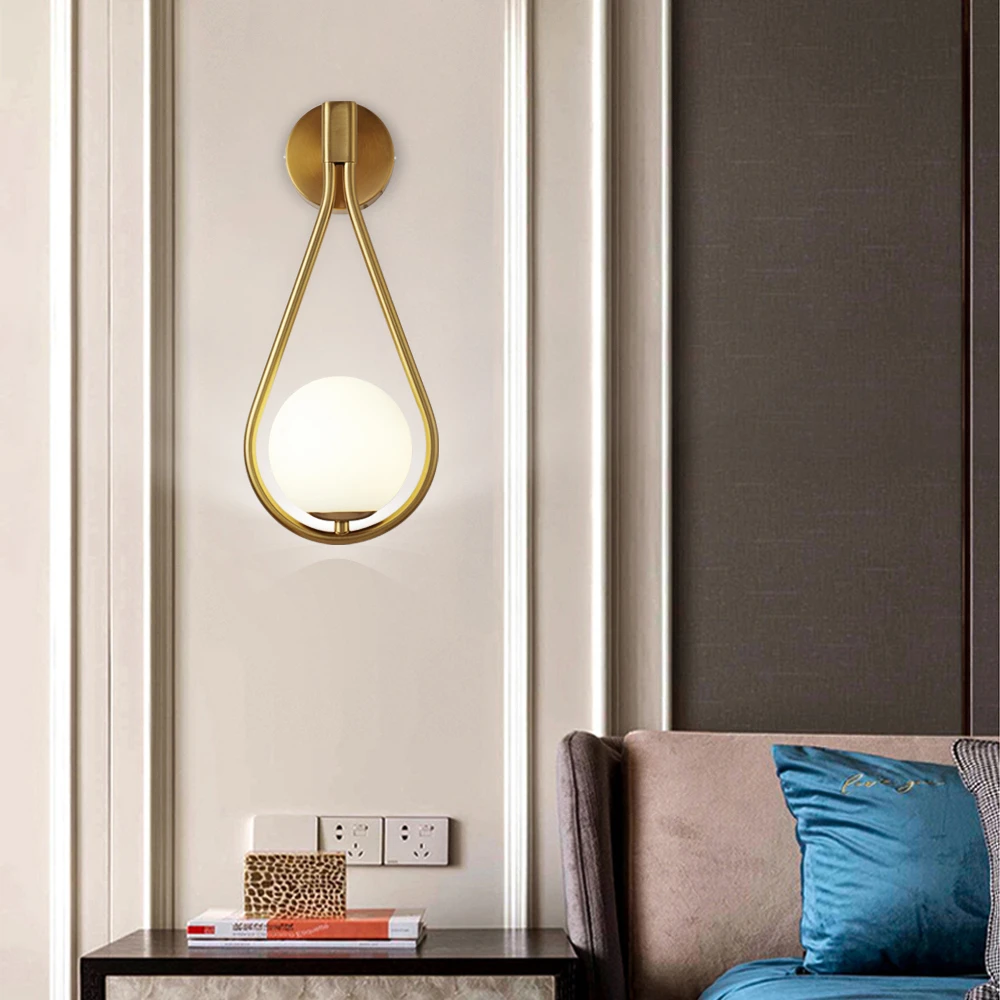 Moderne Led Wall Metalen Lamp Mode Nordic Nachtkastje Glazen Wandlamp Slaapkamer Decoratie Verlichting|Wandlampen| - AliExpress