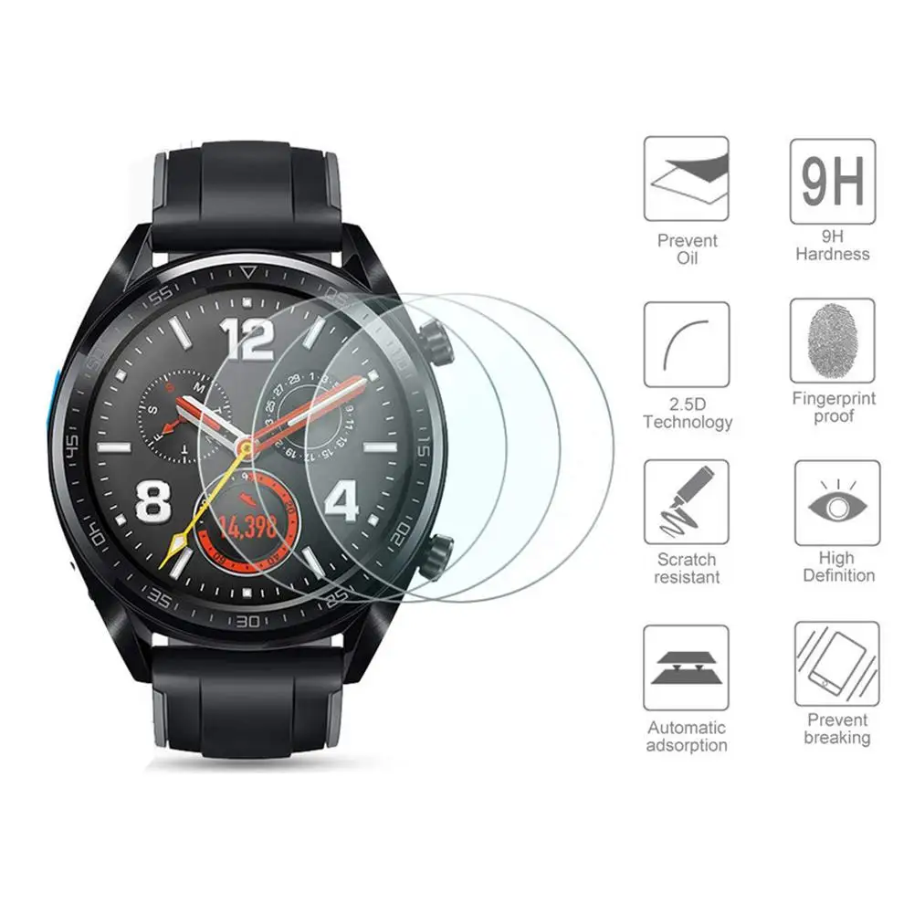 

HD Screen Protective Glass For Huawei Watch GT Smart Watch Anti-scratch Tempered Glass Screen Protector Smartwatch Accessories