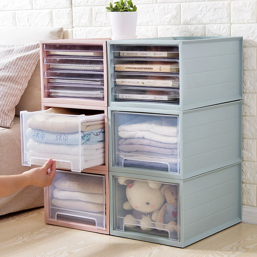 

Household Plastic Storage Box Drawer Multi-layer Clothing Storage Boxes Wardrobe Clothes Toy Storage Containers 2020 Home Save