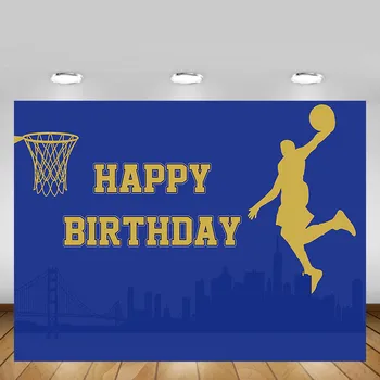 

Mehofond Basketball Theme Backdrops Boys Jump Dunk Background Birthday Party Backdrop Sports Blue Drop Customized