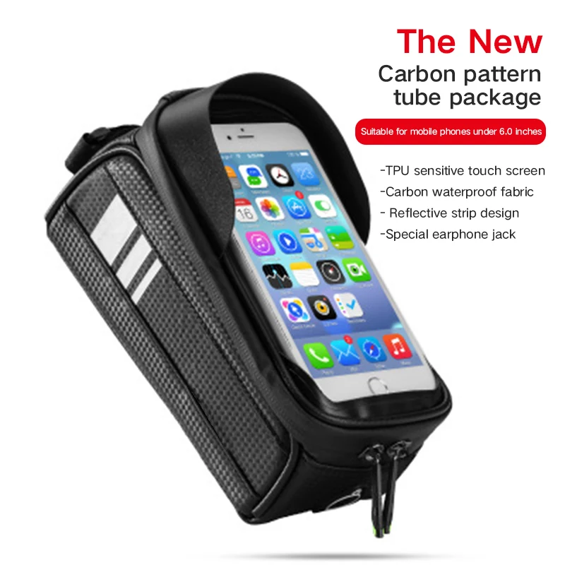 

Waterproof Bike Bag Frame Front Head Top Tube Cycling Bag 6" Touchscreen Frame Reflective Bag Bicycle Bag Accessories