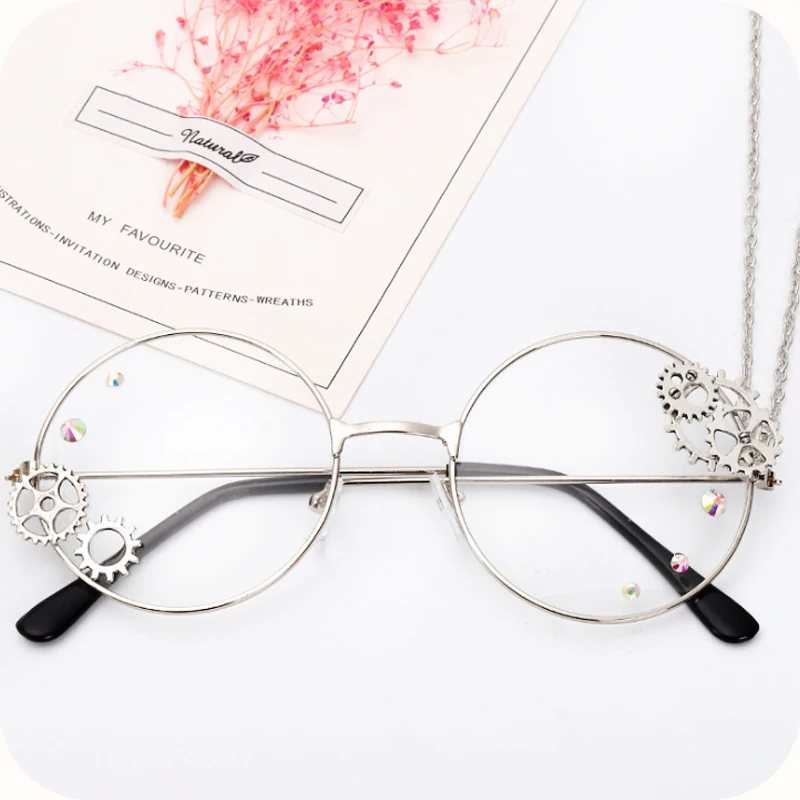 Искусственные очки в стиле стимпанк рамка Лолита Harajuku стиль deadly dark ретро на основе JK Аниме Косплей выставка