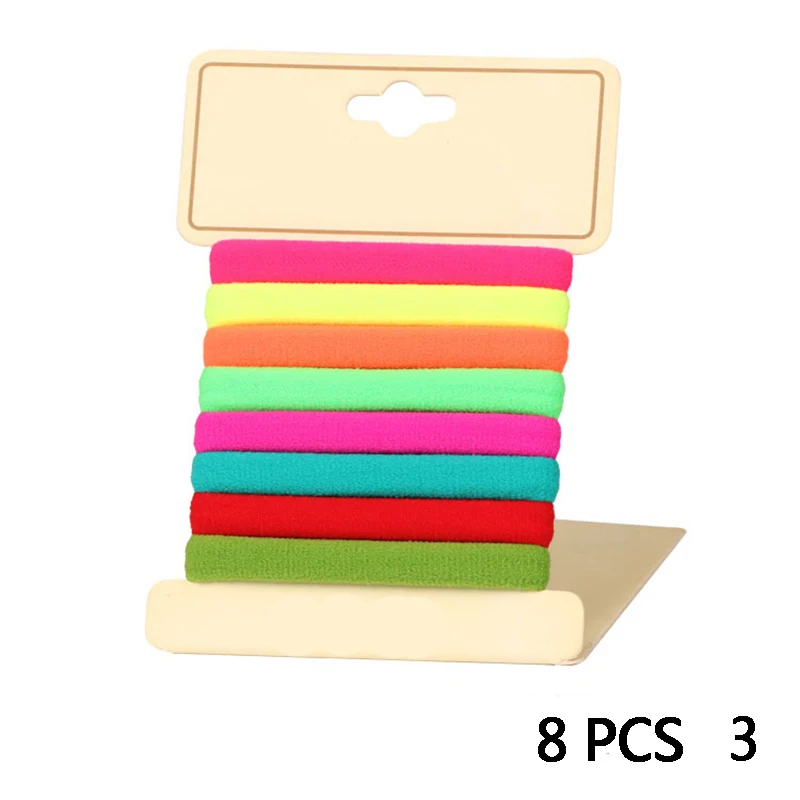 8 PCS 3 8 шт. = 1 упаковка; модная эластичная повязка на голову для девочек; повязка для волос ярких цветов; повязка для волос; детский подарок; аксессуары для волос - Окраска металла: 8 PCS 3