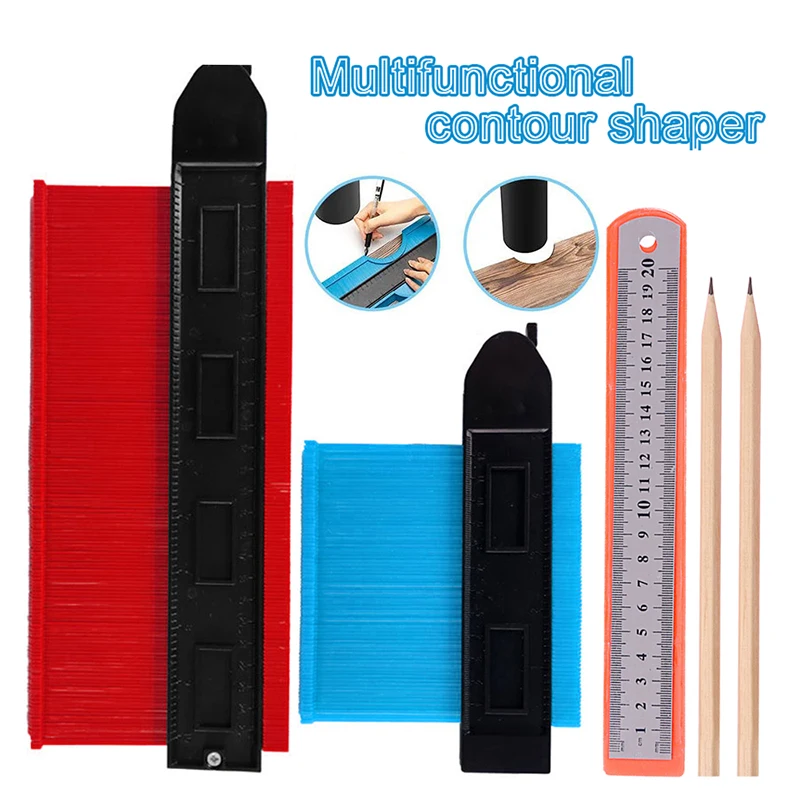 

5/10 inch Lock Alloy Contour Profile Gauge Laminate Edge Shaping Wood Measure Ruler ABS Contour Gauge Duplicator