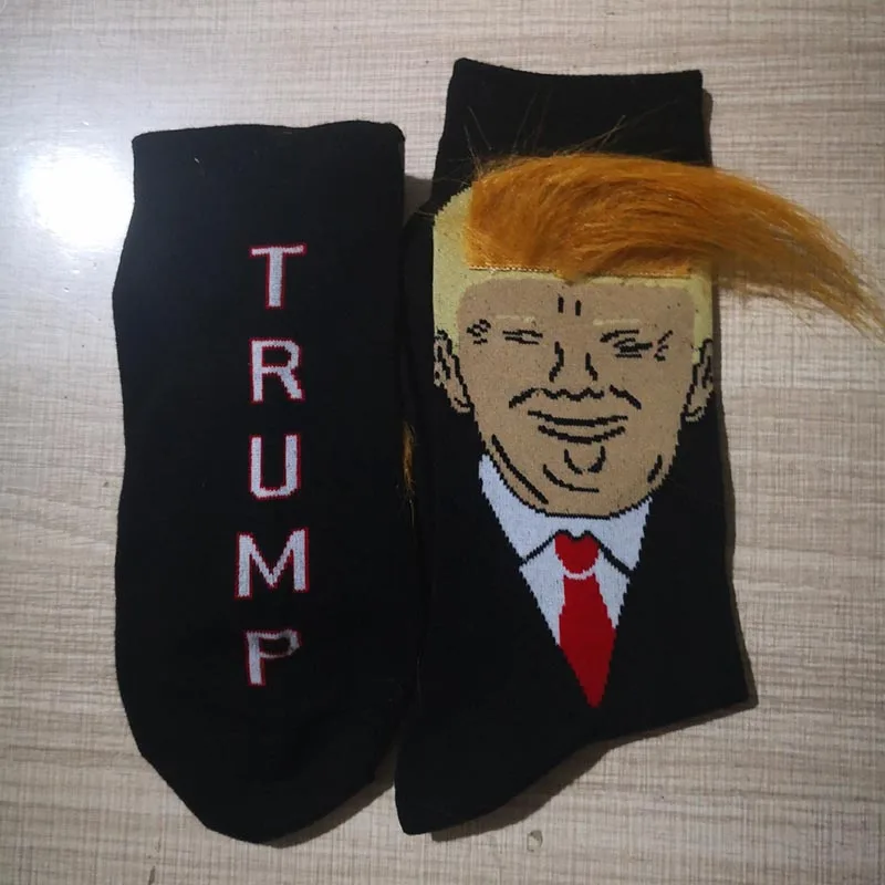 VIP LINK President Дональд Трамп носки 3D поддельные волосы Crew носки унисекс Забавный принт Crew носки горячая распродажа хип хоп носки скейтбордиста