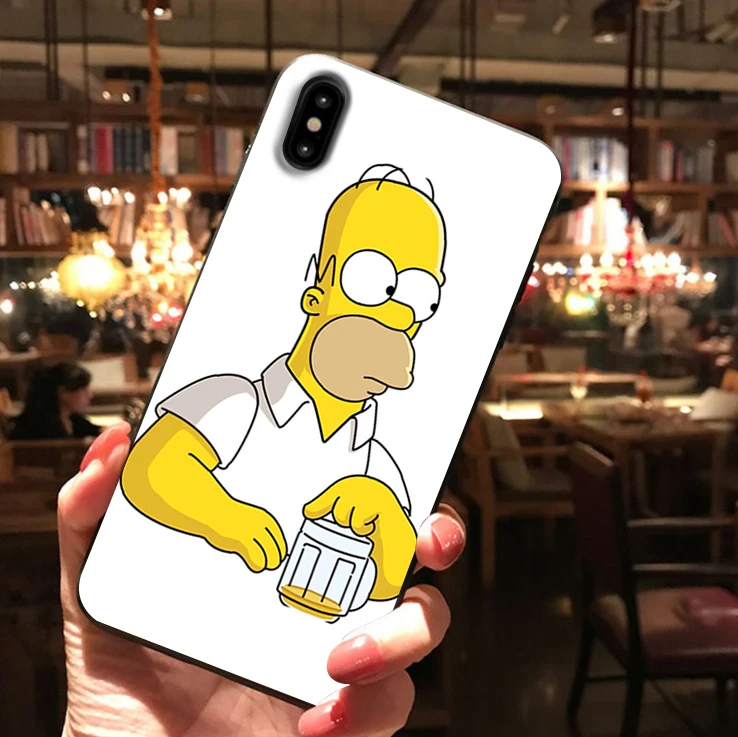 Homer J. Simpson Черный силиконовый чехол для телефона iPhone X XR XS Max 11 11Pro Max 6s 7 8 Plus Барт Симпсон Забавный мультяшный чехол - Цвет: 7658