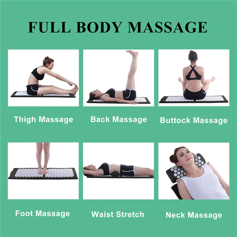 Massager Cushion Relieve Stress Back Body Yoga Mat Acupressure Pain Spike Mat Acupuncture mat Yoga Massager pad