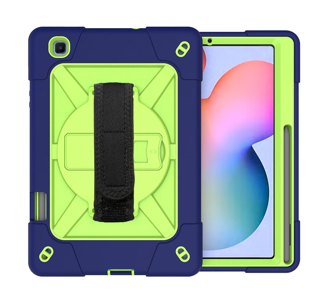 Kids Safe Case for Samsung Galaxy Tab S6 Lite 10.4''  Heavy Hard Rubber EVA Stand Case for SM-P610 P615 Tablet Cover with Strap