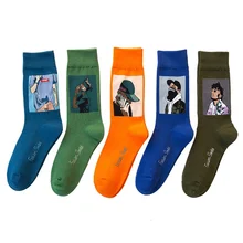 Winter Stockings European and American Art Socks Painting Unisex Fashion Color Socks
