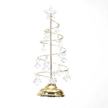 

Gift Home Decor Party Tabletop Battery Powered Ornament Bedroom Night Tree Shape Crystal Pendant LED Christmas Light Spiral
