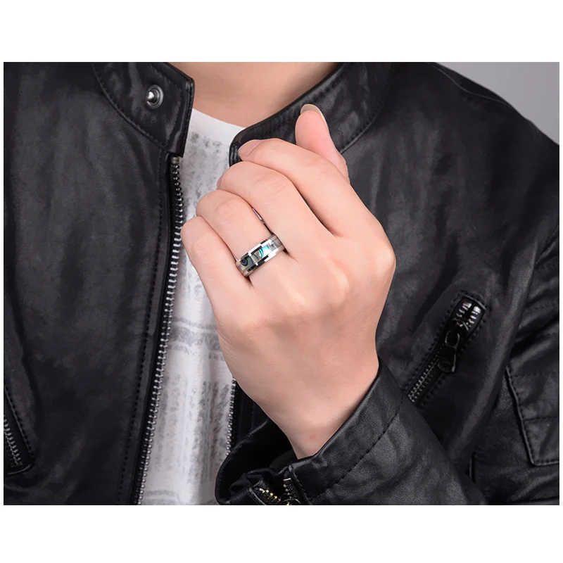 abalone mens ring