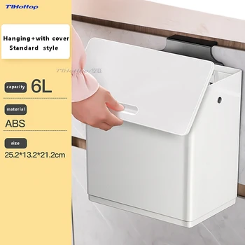 

Trash Can Household Kitchen Hanging with Cap Trash Can Kitchen Waste Wall Hanging Special Bucket Flap Cabinet Door Bedroom