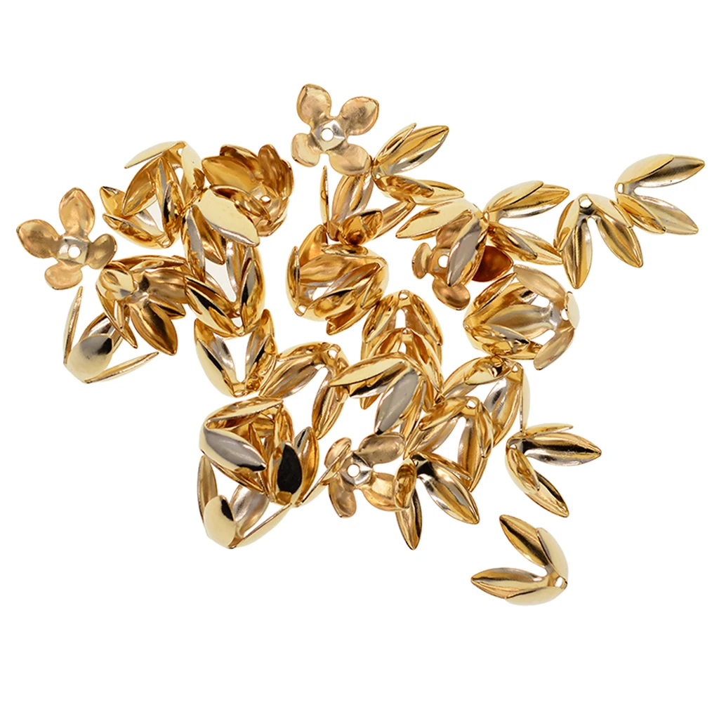 50 Pieces Chic Alloy Adjustable Lily Flower End Bead Caps Jewelry Beading Accessory Jewelry Making Embellishments