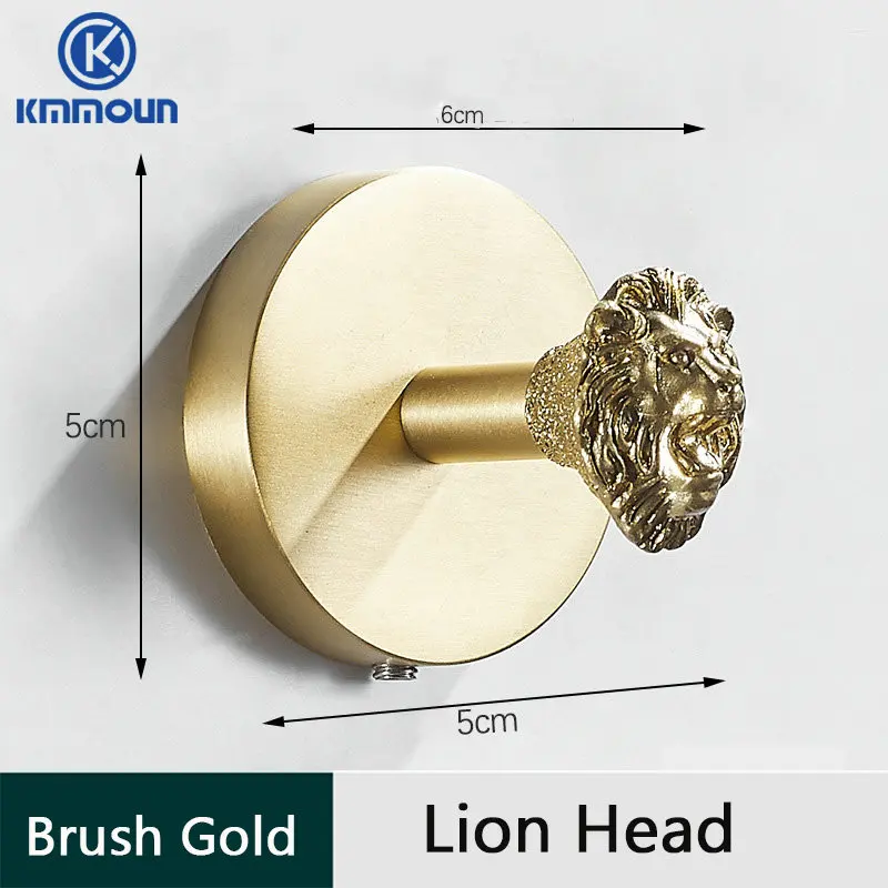 Brush Gold Animal Hook Solid Brass Coat Hook Door Back Hook Bathroom  Kitchen Hooks Towel Rack Kmmoun