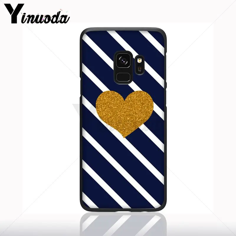 Perumahan Merah Hati Garis Pola Tpu Hitam Cell Phone Case untuk Samsung Galaxy S10plus S9 S8plus S10e A50 A70 A10 Ponsel