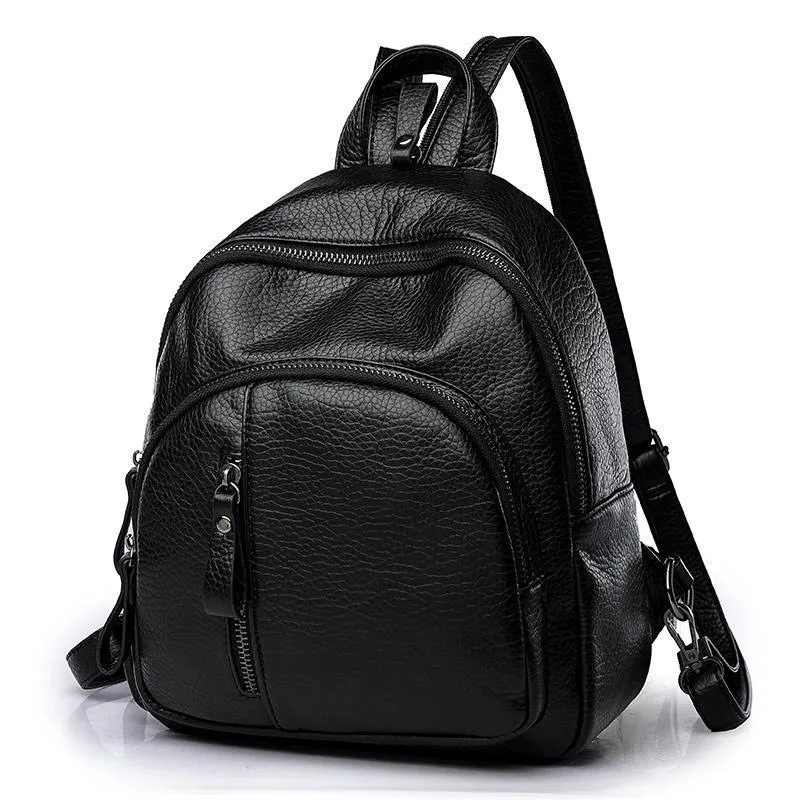 

2019 New Women's Backpack High Quality PU Women's Bag Korean Fashion Backpack Casual Large Capacity Backpack College Student Bag