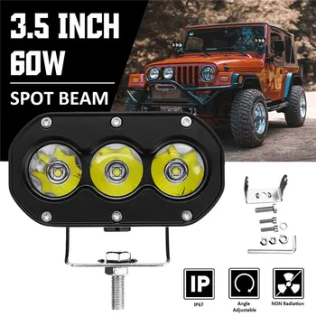 

3.5W LED Work Light 60W 3leds White Light for Driving Offroad Boat Car Tractor Truck 4x4 SUV 12V 24V Motorcycles