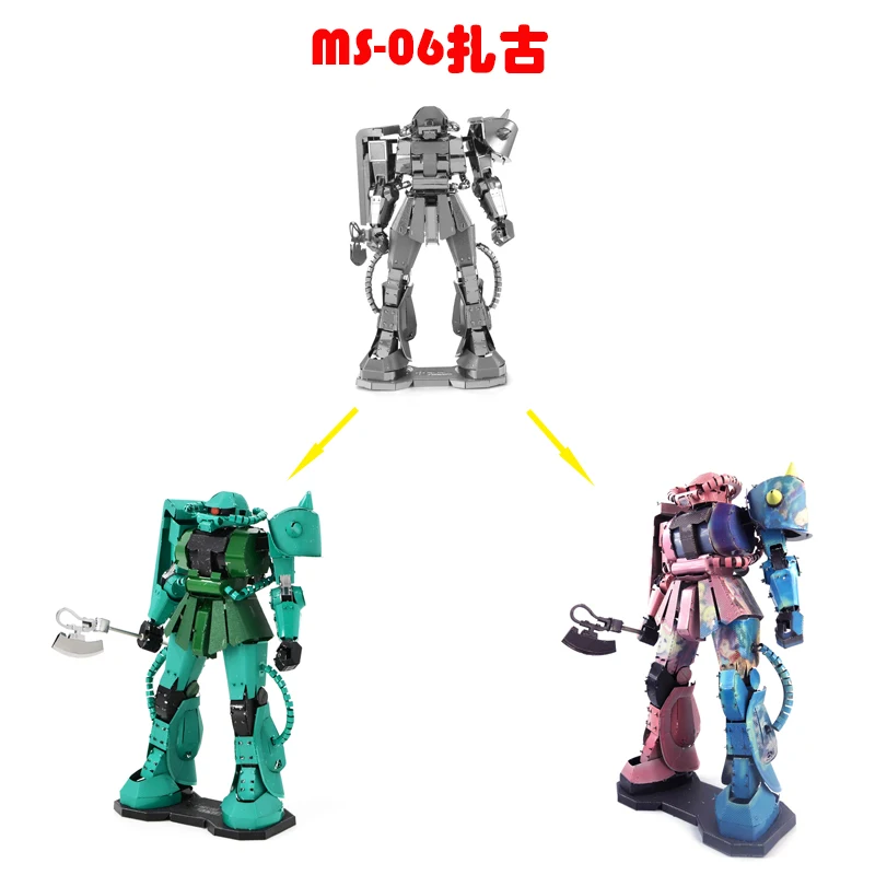 Чистый металл 3D Трехмерная головоломка до mecha сборочная модель MS-06ZAKUII Zhagu