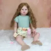 70 CM 3D Paint Skin Soft Silicone Reborn Baby Girl Doll Toy Cloth Body Realistic Long Hair Alin Princess Toddler Dress Up Bebe 1