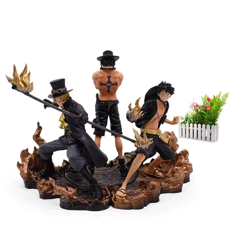 

3PCS/Set Anime One Piece DXF BROTHERHOOD Luffy Sabo Ace PVC Action Figure Collectible Model Christmas Gift Toy For Children