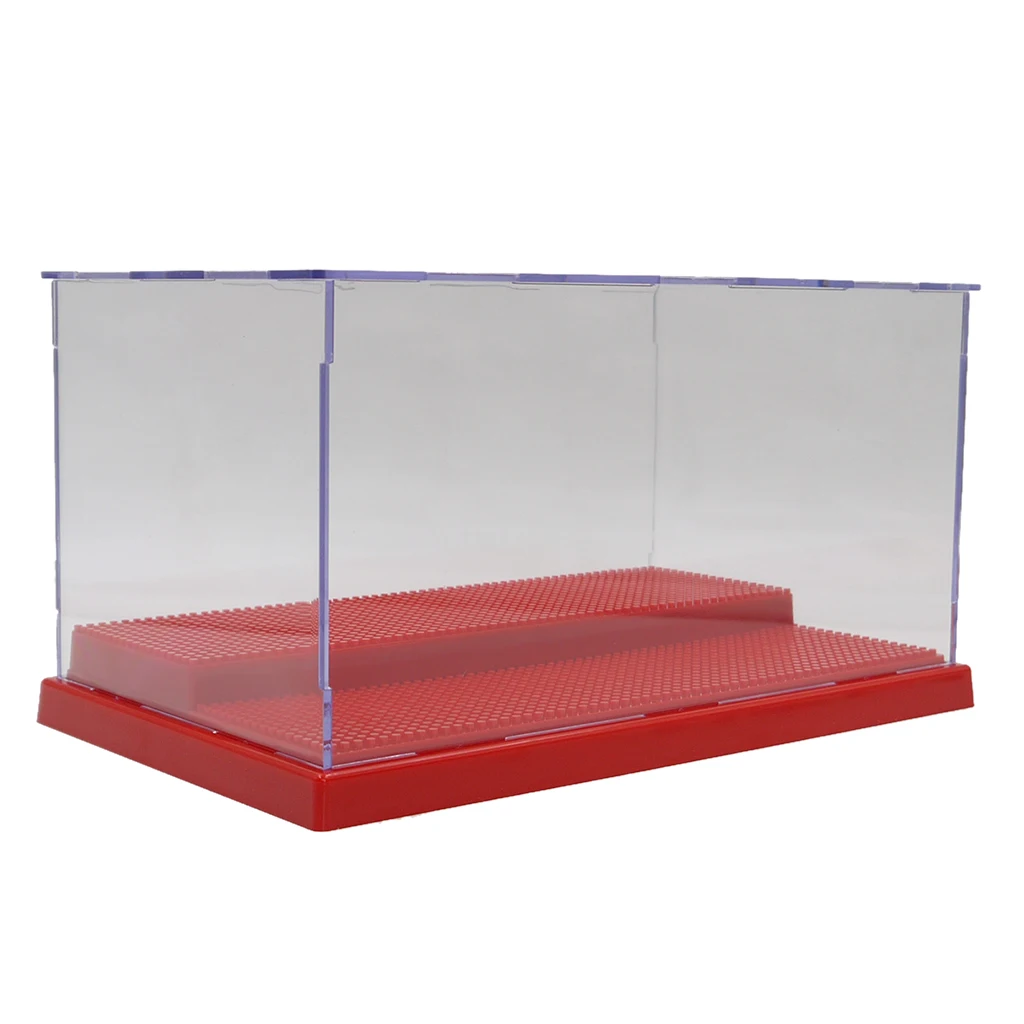 2 Tiers Display Case Box Stand Showcase for LOZ Building Blocks Diamond Brick Display Case Clear Box UV Dustproof Toy Protection