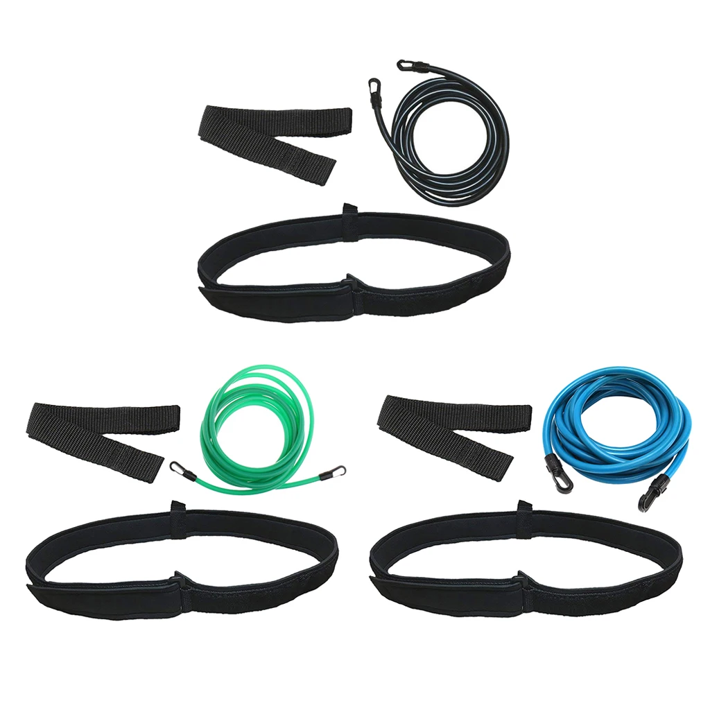 Swimming Resistance Belt Swim Training Band Swim Elastic Exerciser Belt with One Waist Strap One mesh Storage Bag