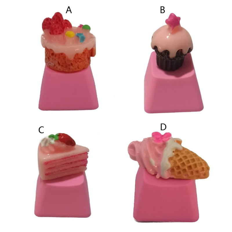 

1Pc DIY PBT Keycap Pink Cute Cake Ice Cream for mechanical keyboards R4 Height