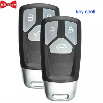 

KEYECU 2pcs for Audi A4 A5 Q7 SQ7 TT 2017 2018 Remote Key Shell Case Fob Housing Cover With Silver Edge