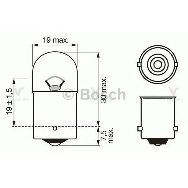 1987302203 bosch лампа r10w 12v 10w pure light(cb