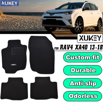 

Custom Fit Car Floor Mats For Toyota RAV4 XA40 2013 -2018 Front Rear Black Nylon Car accessories Carpets Rug 2014 2015 2016 2017