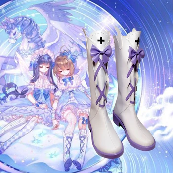 

lolita Shoes Card Captor KINOMOTO SAKURA Cosplay Boots Shoes Anime Party Cosplay Boots Custom Made Women High Heel Shoes