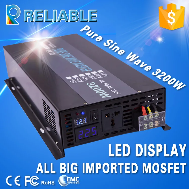 

3200W 12V 220V Pure Sine Wave Power Inverter DC to AC Converter Power Bank 12V/48V to 120V/230V/240V Remote