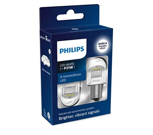  Lamp P21W 12V-LED (BA15s) 6000K 2.7W White-tremeUltinon LED Gen2 (PKG. 2 pcs) PHILIPS 11498XUWX2 - 10000008059384