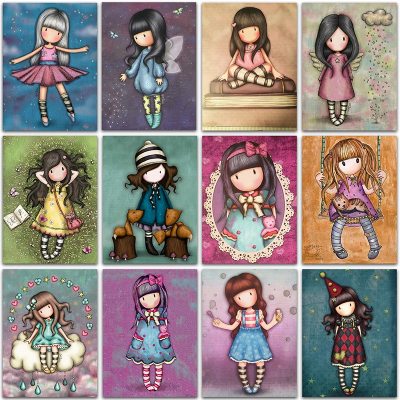 5D DIY Diamond Painting Kit Paint Cartoon Girl princess Picture Home Decor Full Square&Round embroidery mosaic Cross stitch Gift diamond painting diamond painting accessories diamond painting accessory box