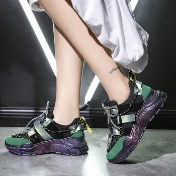 

Chunky Sneakers Girls Shoes Woman Female Ulzzang Sports Shoes Female Flat Walking Shoes Sports Student Run Height Increasing