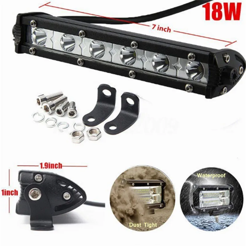 18W 6LED Work Light Bar Driving Lamp Fog Off Road SUV Car Boat Truck 1set 7 Inch