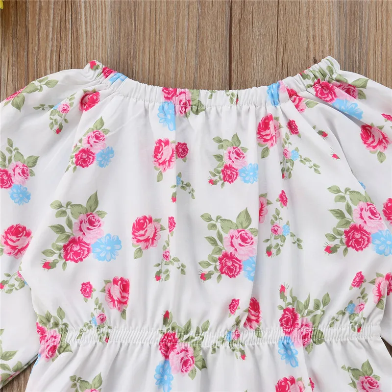 Красивая одежда для маленьких девочек детское боди Одежда с длинным рукавом Цветочный купальник Топы