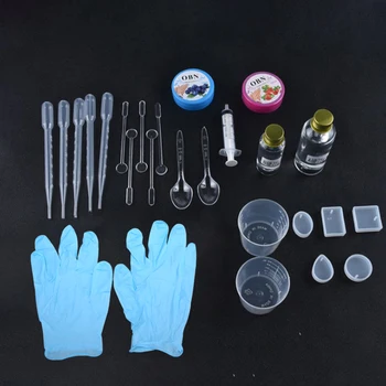 

DIY Epoxy Resin Pendant Molds Necessary Jewelry Making Tool Kit Resin With Silicone Molds AB Glue Measure Cups Kit