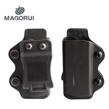 

MAGORUI 1PC IWB/OWB Gun Holster Single Magazine Case Mag Pouch Fits Glock 17 19 26/23/27/31/32/33