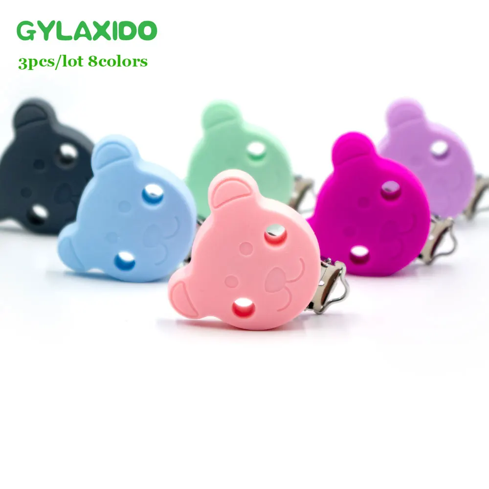 GYLAXIDO 3 шт. Бабочка Медведь перле силиконовая соска-Подвеска детская пустышка Прорезыватель пустышка цепь из нержавеющей держатели сосок игрушка для кормления