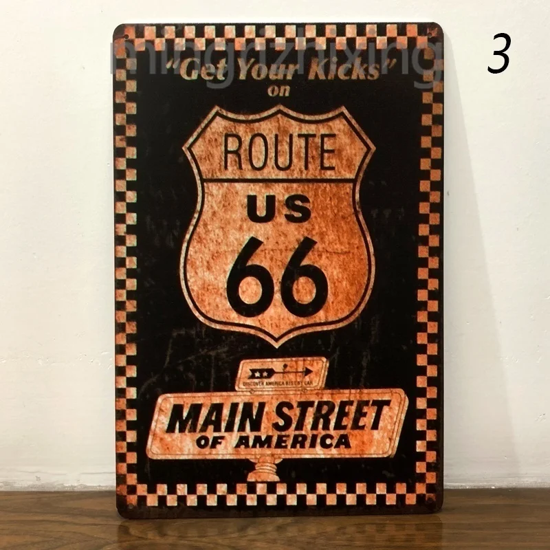 Route 66 настенный стикер под железо табличка Ретро металлическая жестяная вывеска отель Бар Кафе домашний паб домашний декор(посетите наш магазин, больше продуктов
