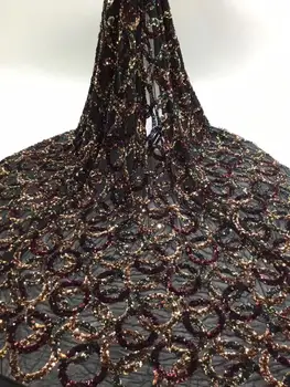 

Sequin Lace Fabric High Quality African French Tulle Net Lace Fabric 5 Yards Embroidery Guipure Lace Fabric