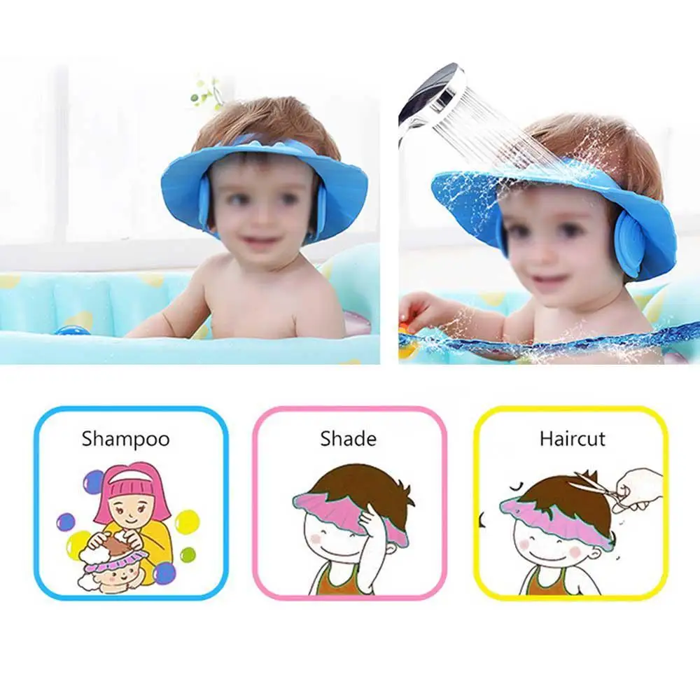 Мягкая детская шапочка для шампуня и душа EVA Защитная купания козырек ванны