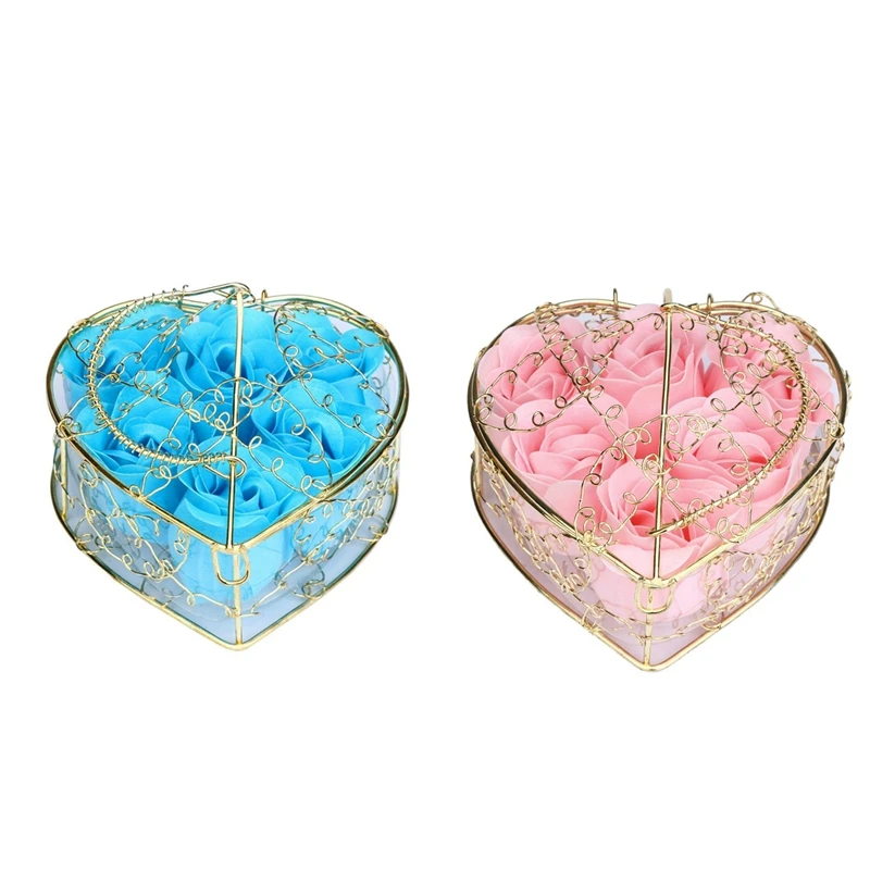 12 шт Ароматические Лепестки розы для ванны мыло для тела свадебный подарок для вечеринки украшение дома DIY (синий и розовый)